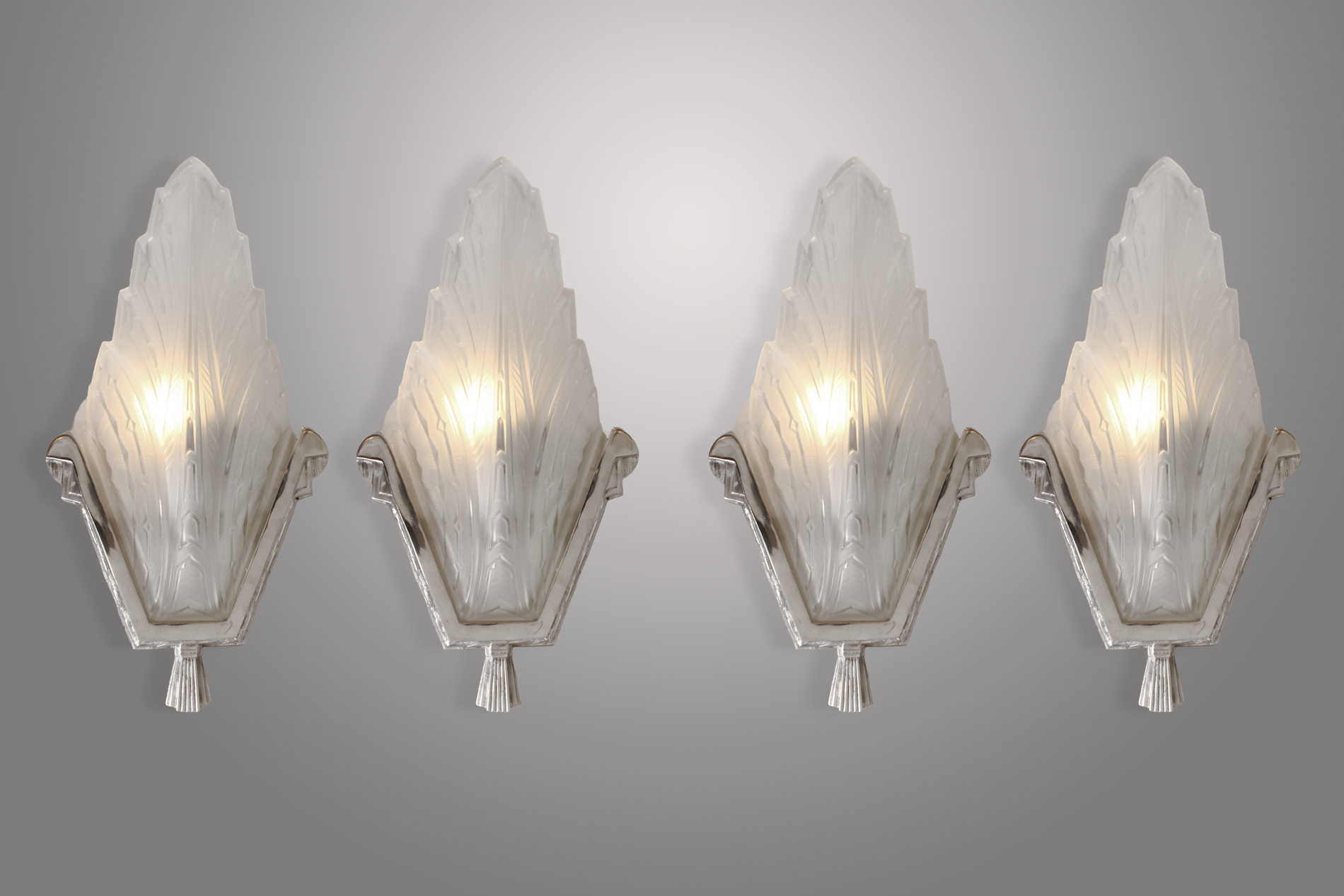 DES HANOTS Wandleuchten 1930  Erhältlich als 4er-Set (Paar)